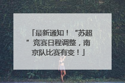 最新通知！“苏超”竞赛日程调整，南京队比赛有变！